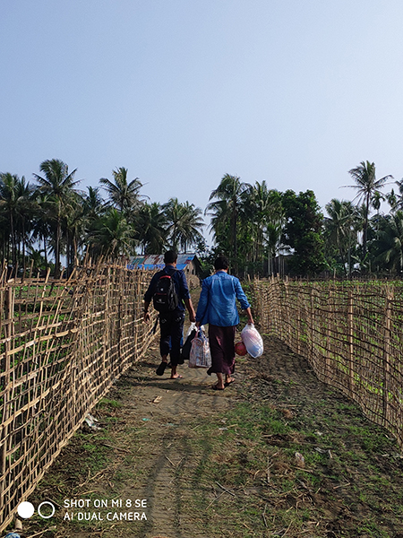 Delivering supplies in Arakan State