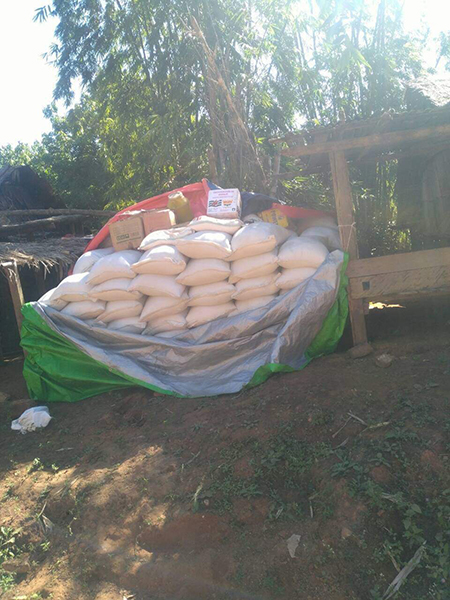 The rice, with cooking oil and fish paste on top, taken by the Burma Army.