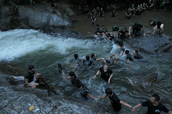 Crossing the river during the Ranger Run