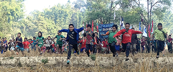 Running through rice paddies for the Run 4 Relief