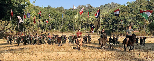 Rangers carrying the flags home after the GLC program