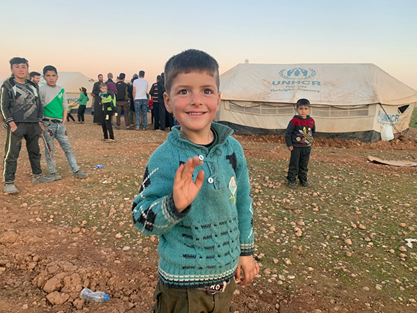 On Feb. 7, before the storm, a boy from Idlib welcomed us as we arrived to help.