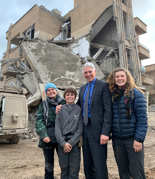 Congressman Abraham in Raqqa with Sahale, Peter and Suu