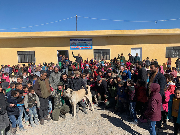 At the school we helped build in Dadat, Syria