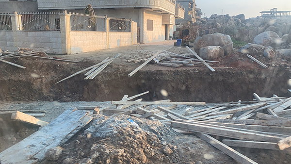 Tunnels being dug outside the Christian town of Dereck