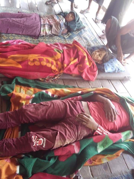 Three of the victims from the attack in Arakan State