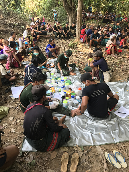 Rangers provide medical care to Karen villagers