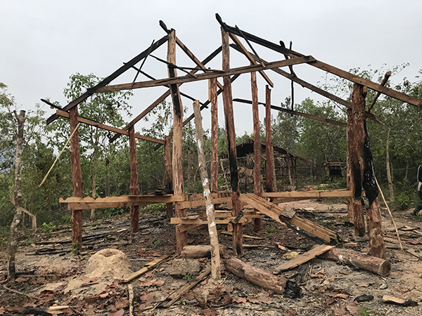 The burned down KNLA camp.