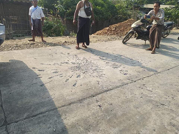 Where one of the mortars hit in Arakan State