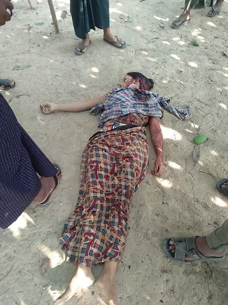 One woman was killed in the attacks in Arakan State