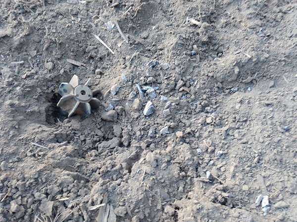 A mortar fired by the Burma Army into Karen civilian areas.