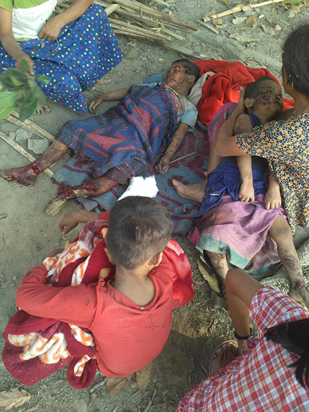 Villagers killed during the bombing