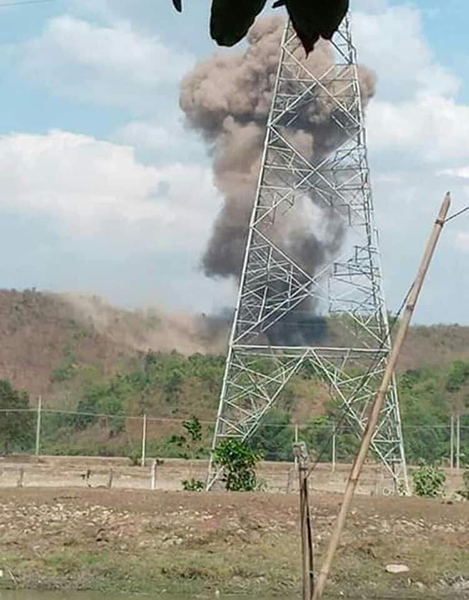 The impact of a Burma Army airstrike in Chin State.