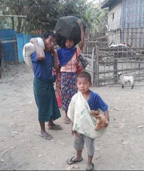 Villagers packed and ready to flee the attacks in Chin State.