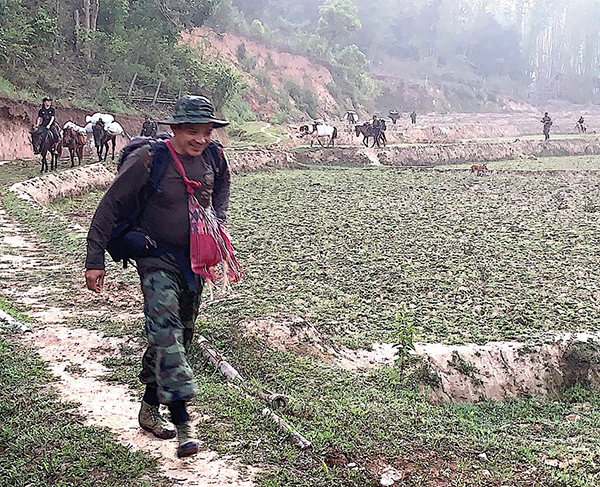 Relief supplies travel via horses and mule to help in Papun District, northern Karen State.