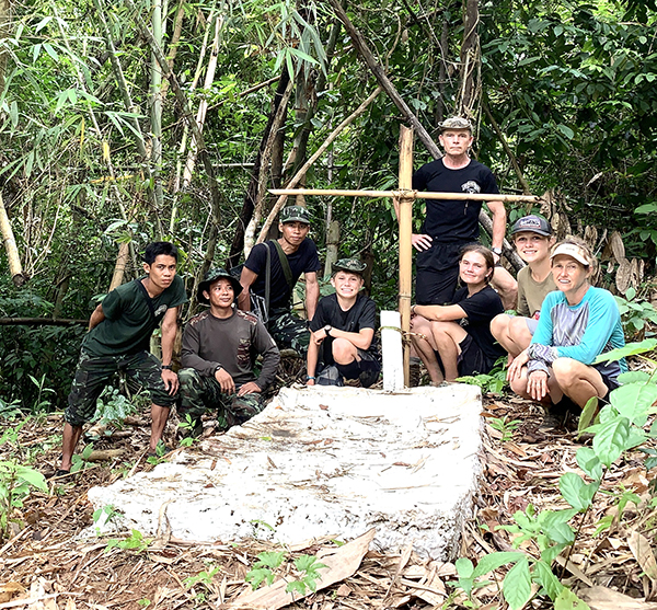 From left to right: Kler Htoo, Eh Paw, Taxi, and our family at Di Gay Htoo’s grave on June 15, 2020.