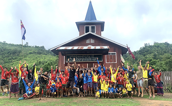 Karen Christians celebrate in a new church near Digay's grave site.