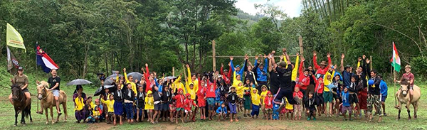 Joy in the face of adversity - kids jump and sing at the end of a Good Life Club program.