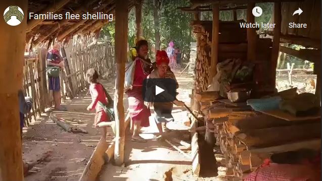 Families flee shelling screen capture
