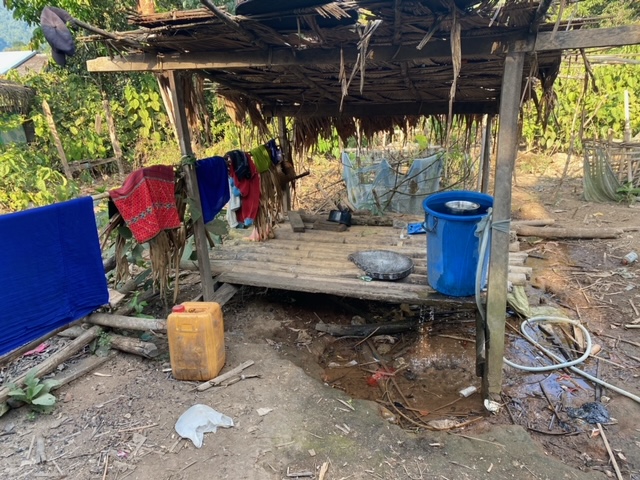 Clothes left drying on the line and water left running
