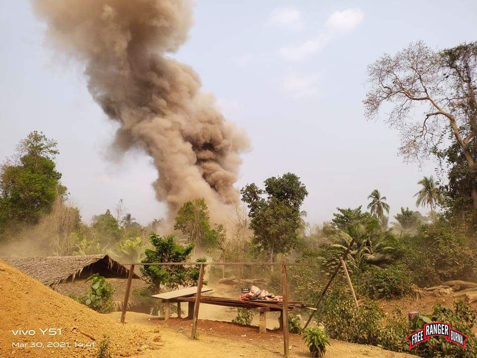 Bomb blast in Saw Pah Lo Poe's village