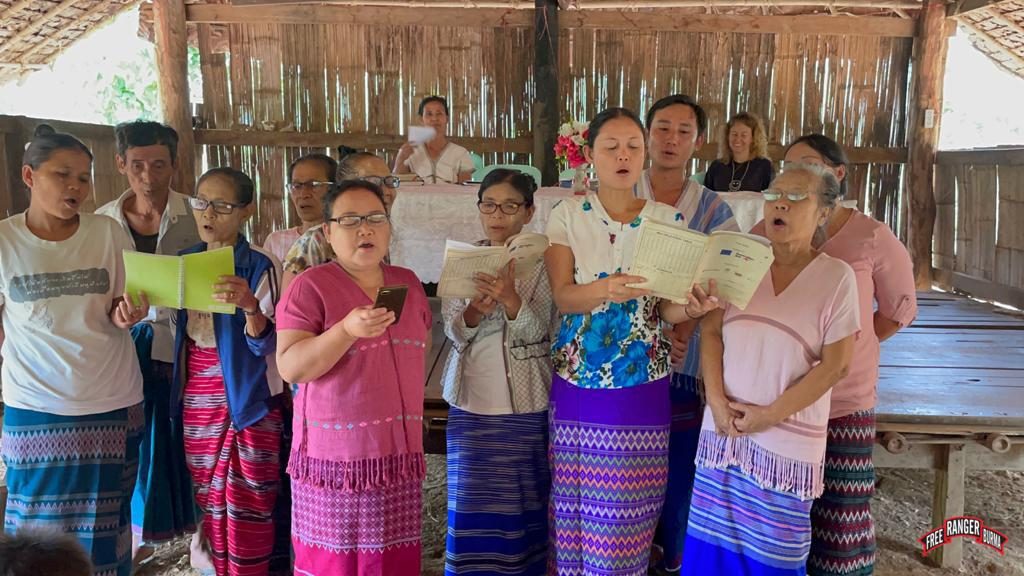 Displaced Karen people singing 1